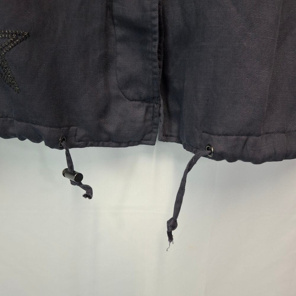 Rails Rowen Utility Jacket Star Embroidered Lyocell Linen Small S Grey Gray - Picture 14 of 14